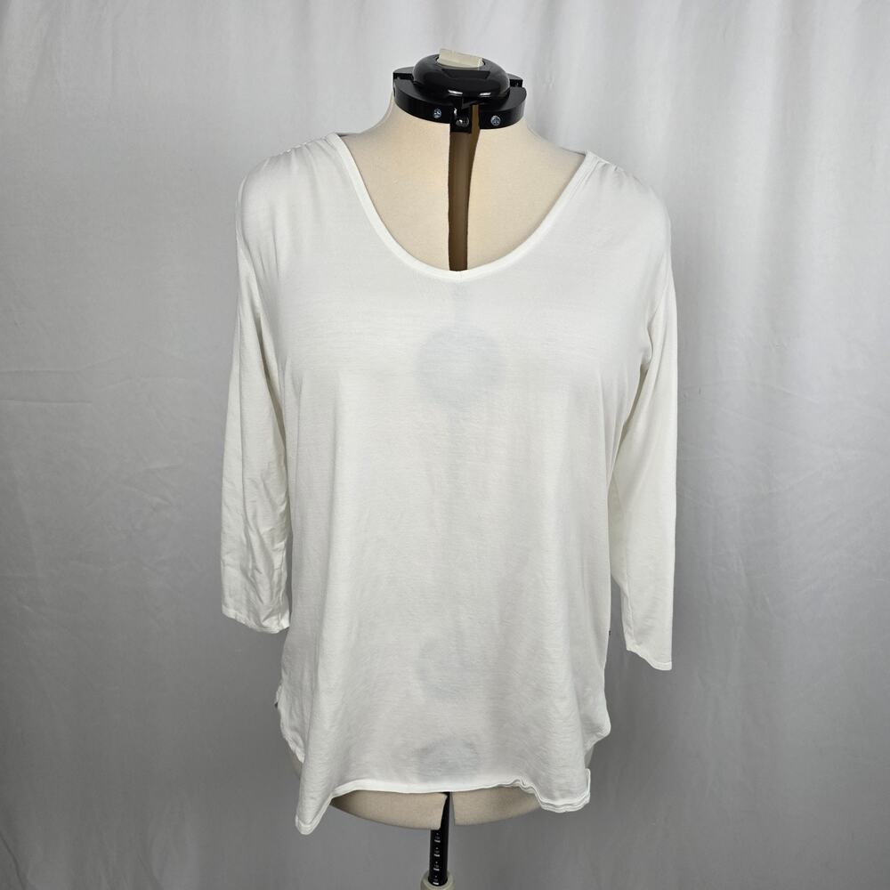 L.L. Bean 3/4 Sleeve T-Shirt Women's XL White Soft Supima Cotton
